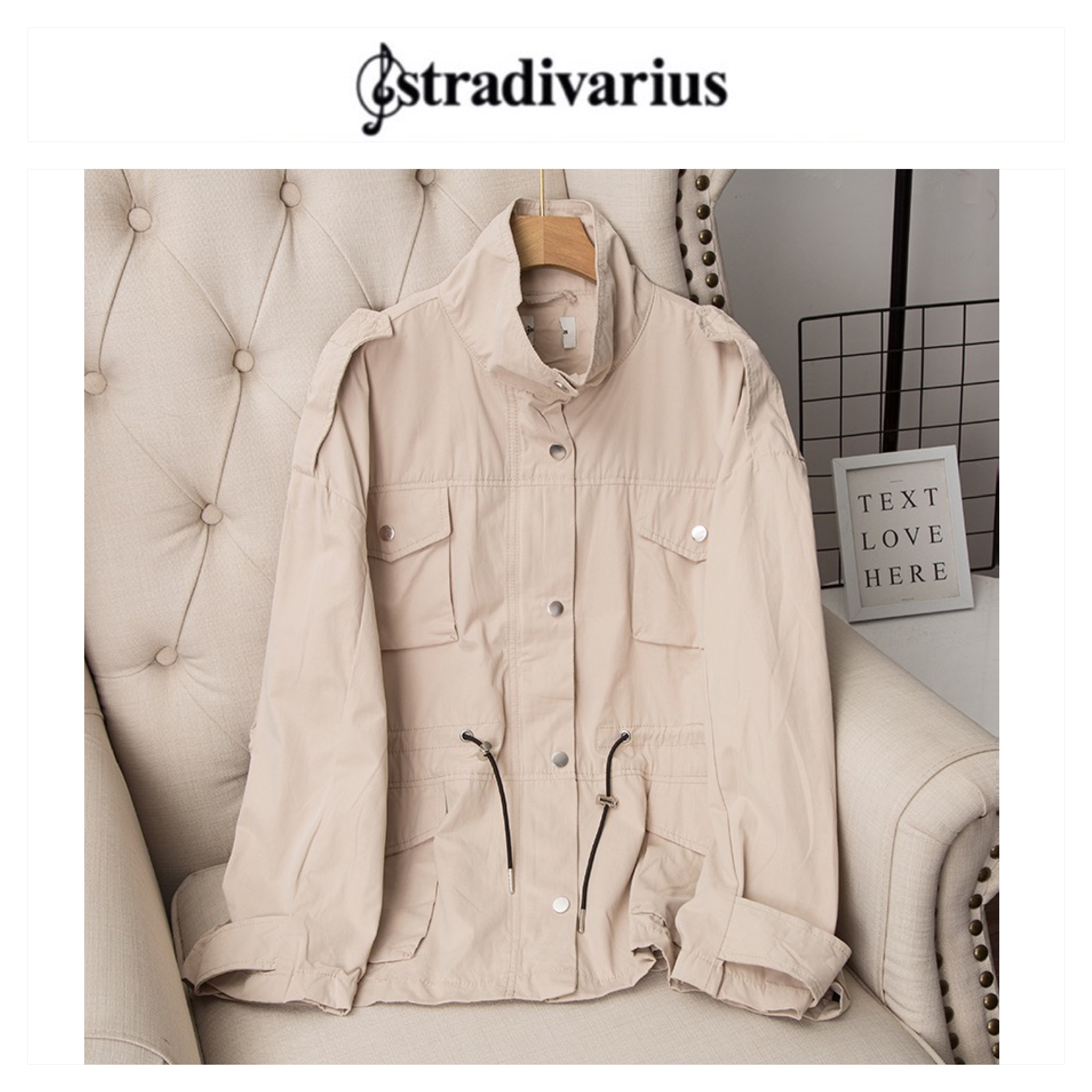 เสื้อฮู้ด เสื้อแจ็คเก็ต เสื้อแจ็คเก็ต ผู้หญิง นู้ดเบจ แบรนด์ STRADIVARIUS นู้ดอ่อน
