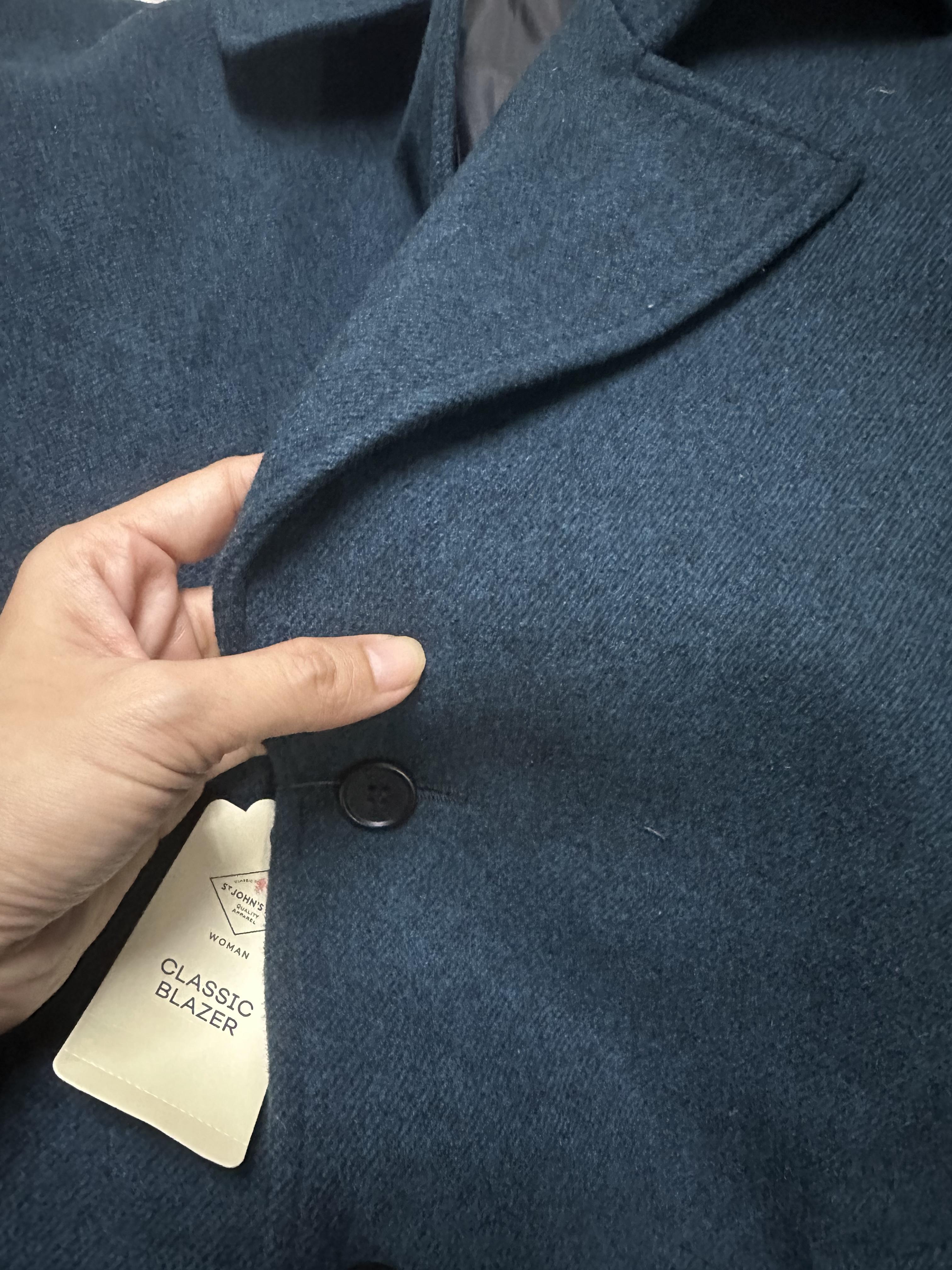 เสื้อโค้ทวูล Trench coat เสื้อโค้ท โค้ทสีน้ำเงินคราม แบรนด์ Primark สำเนา