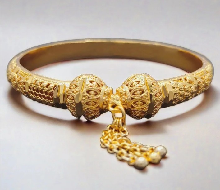 กำไลข้อมือทองคำ 24K สำหรับสุภาพสตรี หรูหราในสไตล์ตะวันออกกลาง กำไลทองเจ้าสาวในงานแต่งงาน 275073