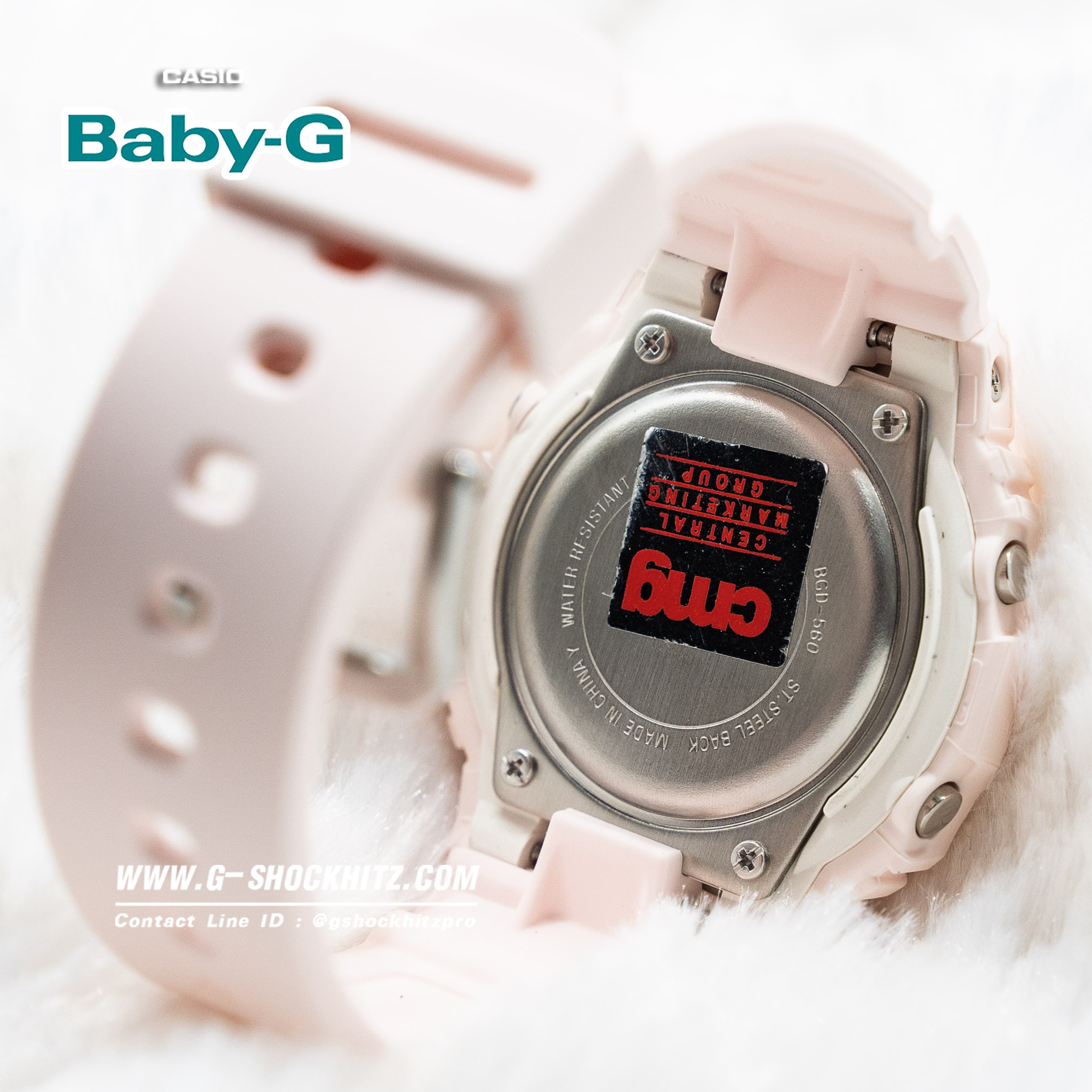 CASIO BABY-G นาฬิกาข้อมือ นาฬิกากันน้ำ นาฬิกาของแท้ ประกันศูนย์ CMG 1 ปี รุ่น BGD-560-4 นาฬิกาสีชมพู