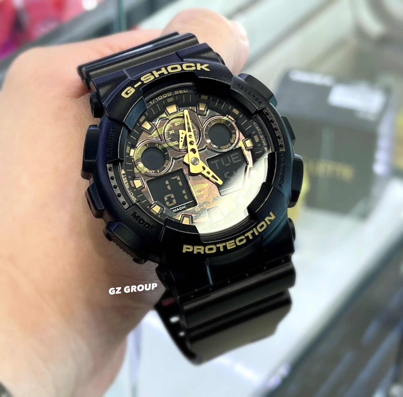 CASIO G-SHOCK นาฬิกาข้อมือ นาฬิกากันน้ำ นาฬิกาของแท้ ประกันศูนย์ CMG 1 ปี รุ่น GA-100CF-1A9 นาฬิกาสีดำ