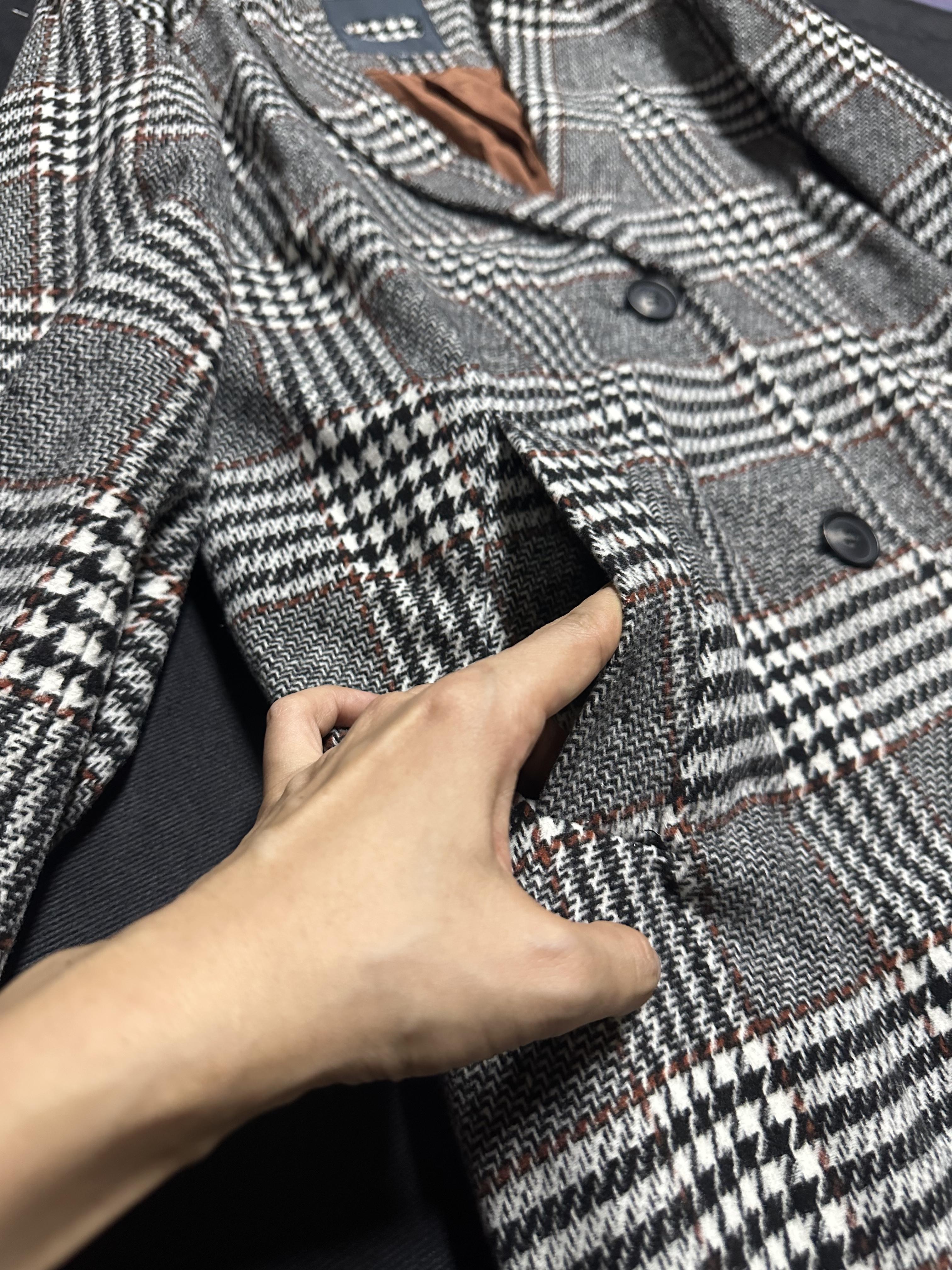 เสื้อโค้ท เสื้อกันหนาว เนื้อผ้าสักหลาดวูล checked coat แบรนด์ reserved สำเนา สำเนา
