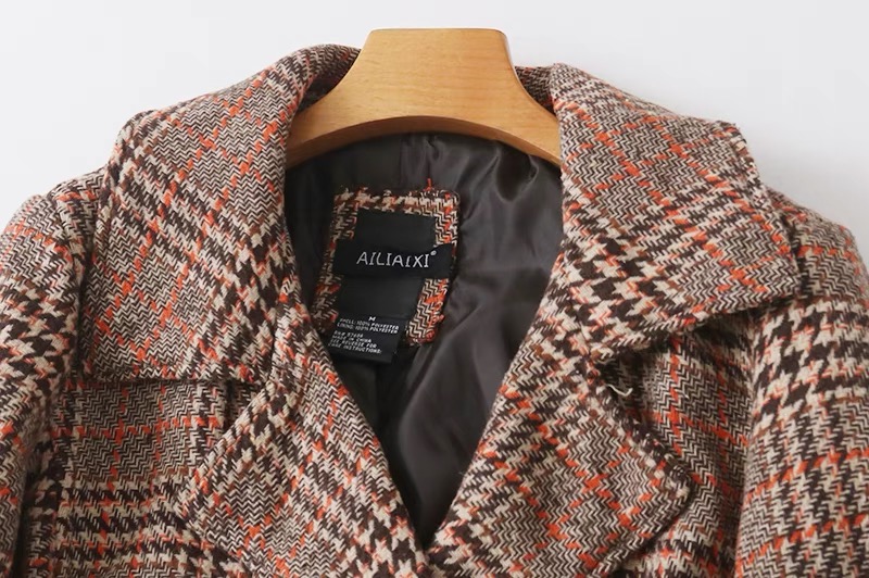 เสื้อโค้ท เสื้อกันหนาว Pea COAT เนื้อผ้าสักหลาดวูล checked coat แบรนด์ reserved สำเนา สำเนา สำเนา