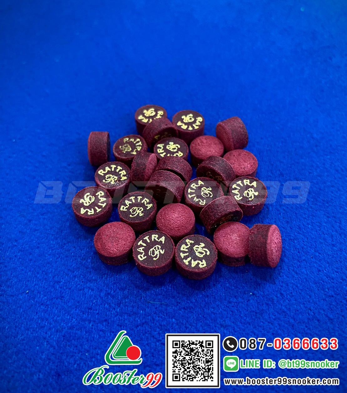 หัวคิว หนังอัด Ratta สีแดง / สีเขียวอมดำ (ราคาต่อ 1 หัว)