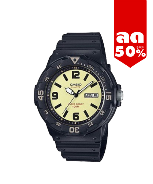 CASIO นาฬิกาคาสิโอ นาฬิกาข้อมือ นาฬิกากันน้ำ นาฬิกาของแท้ ประกันศูนย์ CMG 1 ปี รุ่น MRW-200H-5B นาฬิกาสีดำ