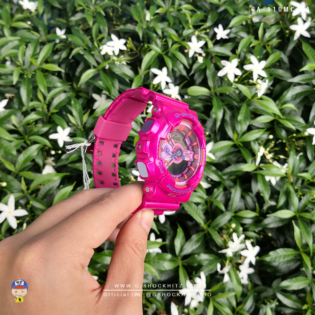CASIO G-SHOCK นาฬิกาข้อมือ นาฬิกากันน้ำ นาฬิกาของแท้ ประกันศูนย์ CMG 1 ปี รุ่น GA-110MC-4A นาฬิกาสีชมพู
