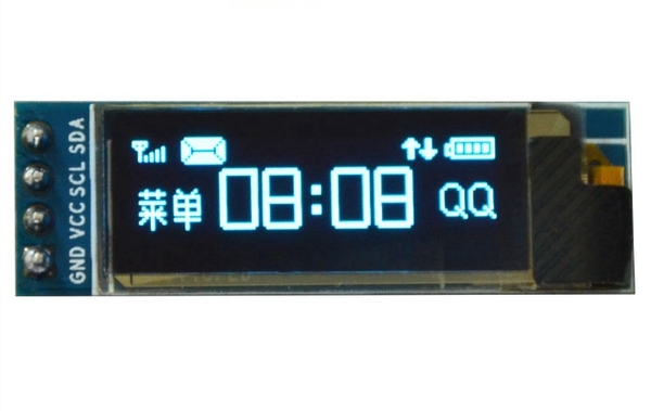 0.91 นิ้ว I2C 128 * 32 OLED display สีฟ้า