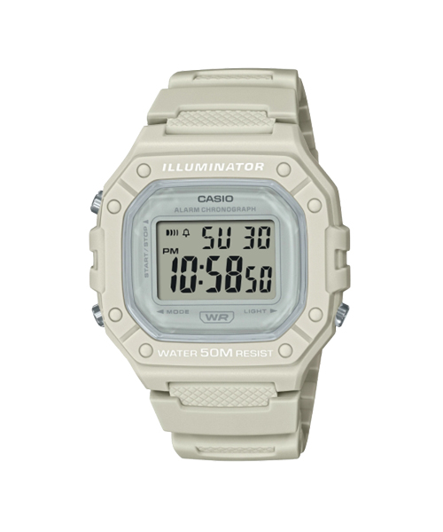 CASIO MID YEAR SALE นาฬิกาคาสิโอ พร้อมส่ง นาฬิกาข้อมือ นาฬิกากันน้ำ นาฬิกาของแท้ BTS ประกันศูนย์ CMG 1 ปี รุ่น W-218HC-8A นาฬิกาสีเทา