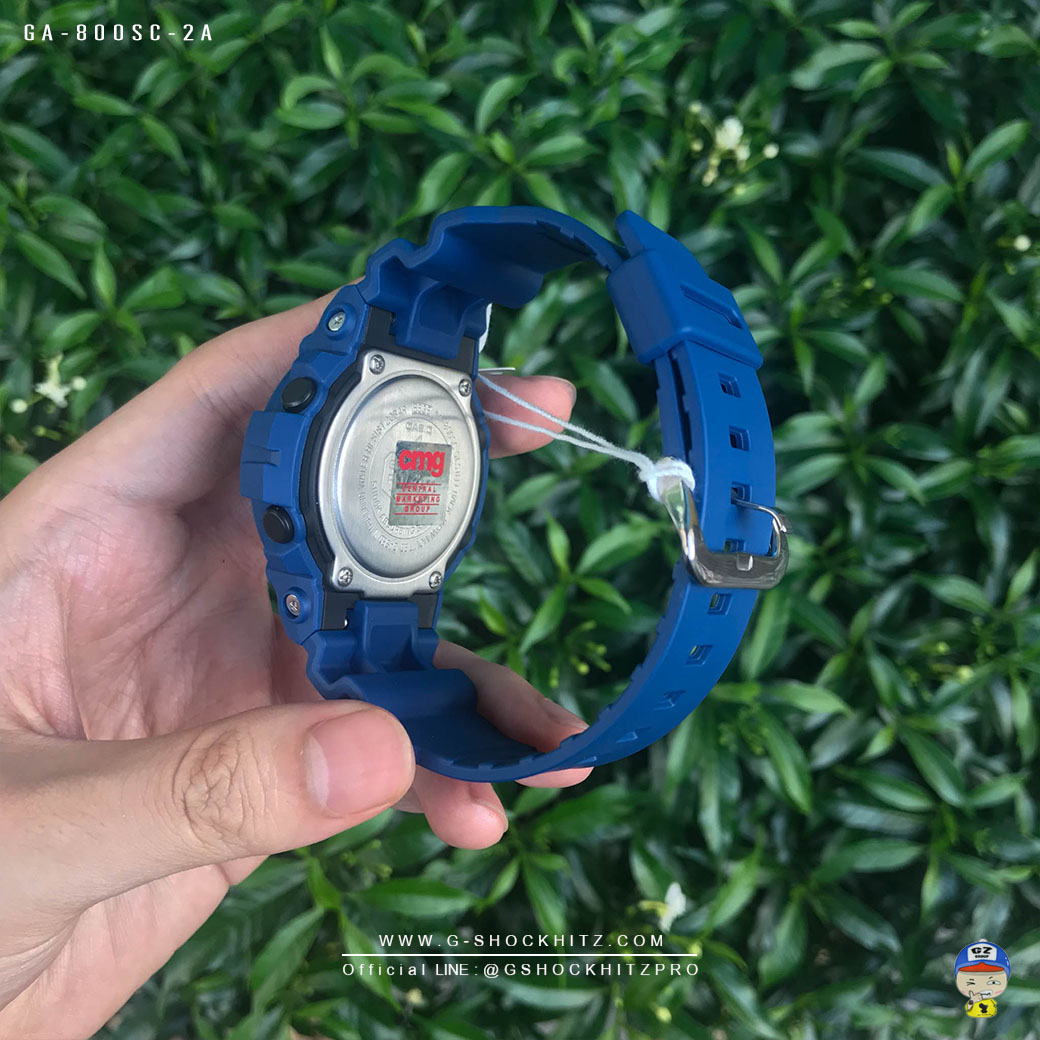 CASIO G-SHOCK นาฬิกาข้อมือ นาฬิกากันน้ำ นาฬิกาของแท้ ประกันศูนย์ CMG 1 ปี รุ่น GA-800SC-2A นาฬิกาสีน้้ำเงิน