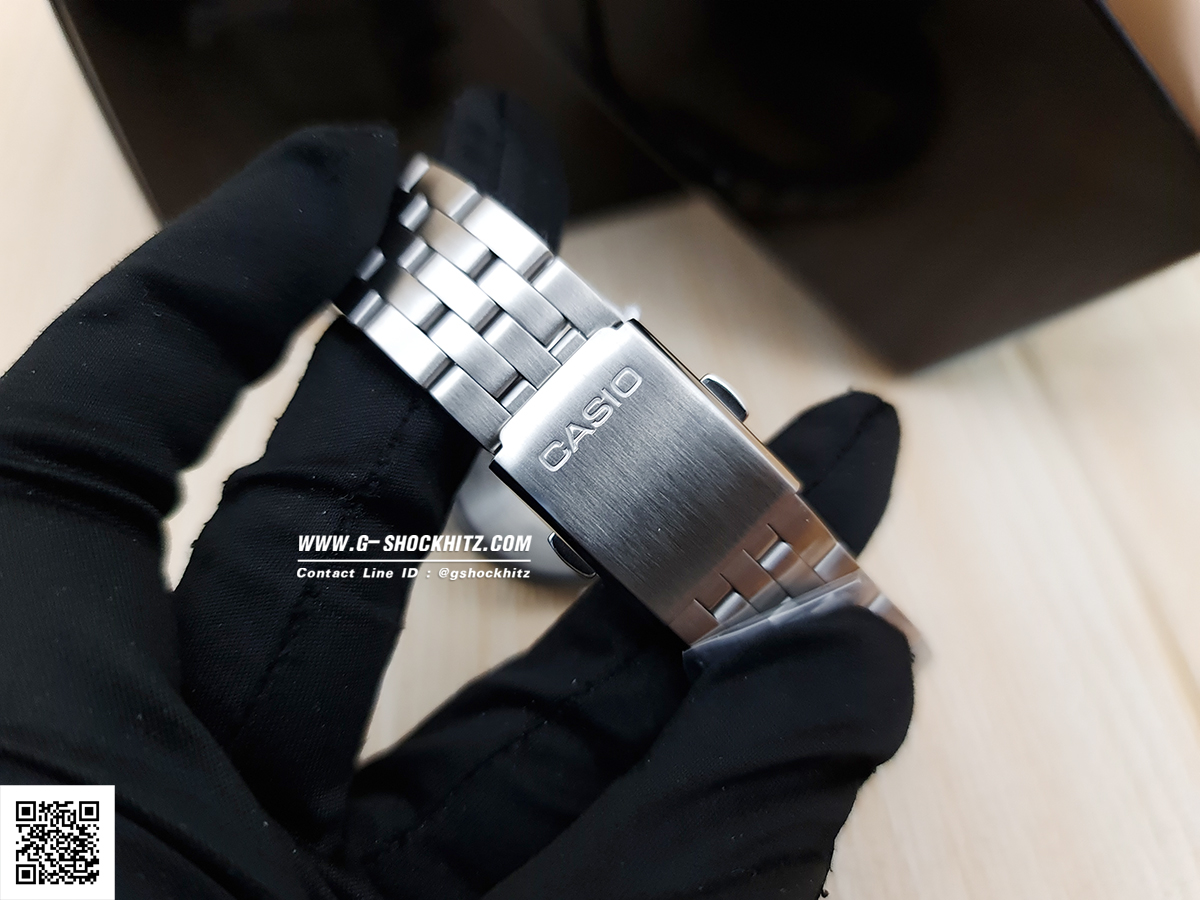 CASIO นาฬิกาคาสิโอ นาฬิกาข้อมือ นาฬิกากันน้ำ นาฬิกาของแท้ ประกันศูนย์ CMG 1 ปี รุ่น MTS-110D-2A นาฬิกาสีเงิน