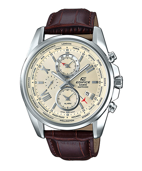CASIO EDIFICE นาฬิกาข้อมือ นาฬิกากันน้ำ นาฬิกาของแท้ ประกันศูนย์ CMG 1 ปี รุ่น EFB-301JBL-7A นาฬิกาสีน้ำตาล