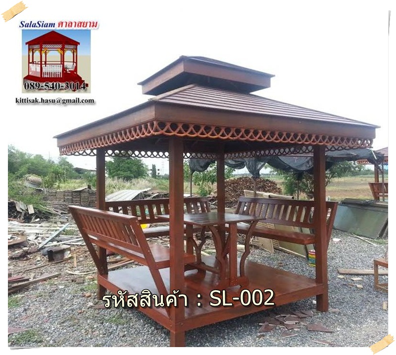รหัสสินค้า SL-002 : ศาลาบาหลี เสาเหลี่ยม ขนาด 2 X2 X 3 เมตร
