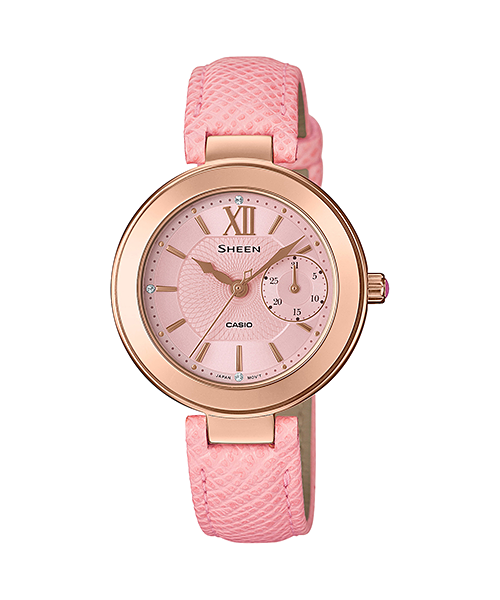 CASIO SHEEN นาฬิกาข้อมือ นาฬิกากันน้ำ นาฬิกาของแท้ ประกันศูนย์ CMG 1 ปี รุ่น SHE-3051PGL-4A นาฬิกาสีชมพู