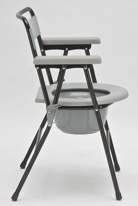 เก้าอี้นั่งถ่าย พร้อมถัง พับเก็บได้ มีพนักพิงหลัง (รุ่นนี้แข็งแรงค่ะ)