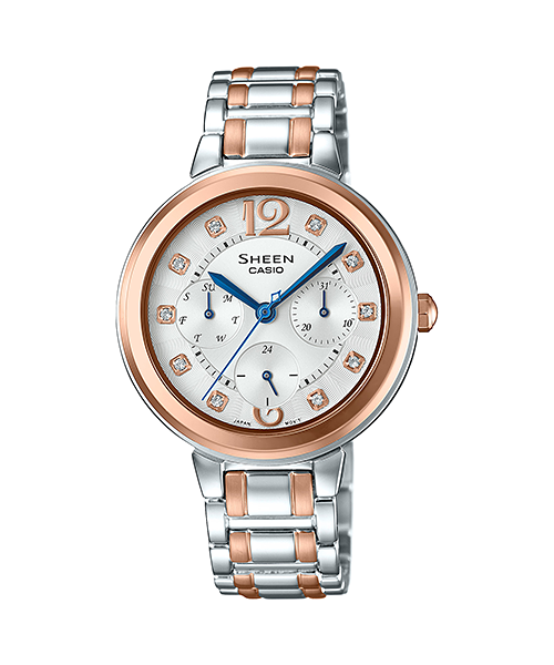 CASIO SHEEN นาฬิกาข้อมือ นาฬิกากันน้ำ นาฬิกาของแท้ ประกันศูนย์ CMG 1 ปี รุ่น SHE-3048BSG-7A นาฬิกาสีเงิน