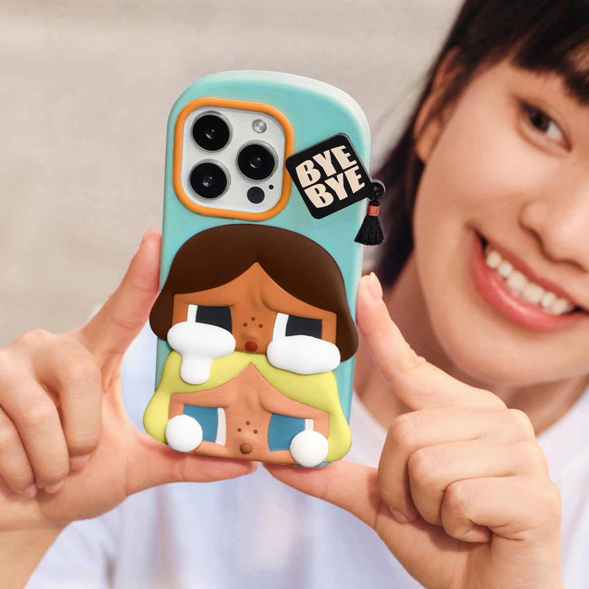 POP MART CRYBABY Sunset Concert Series Phone Case สีฟ้า