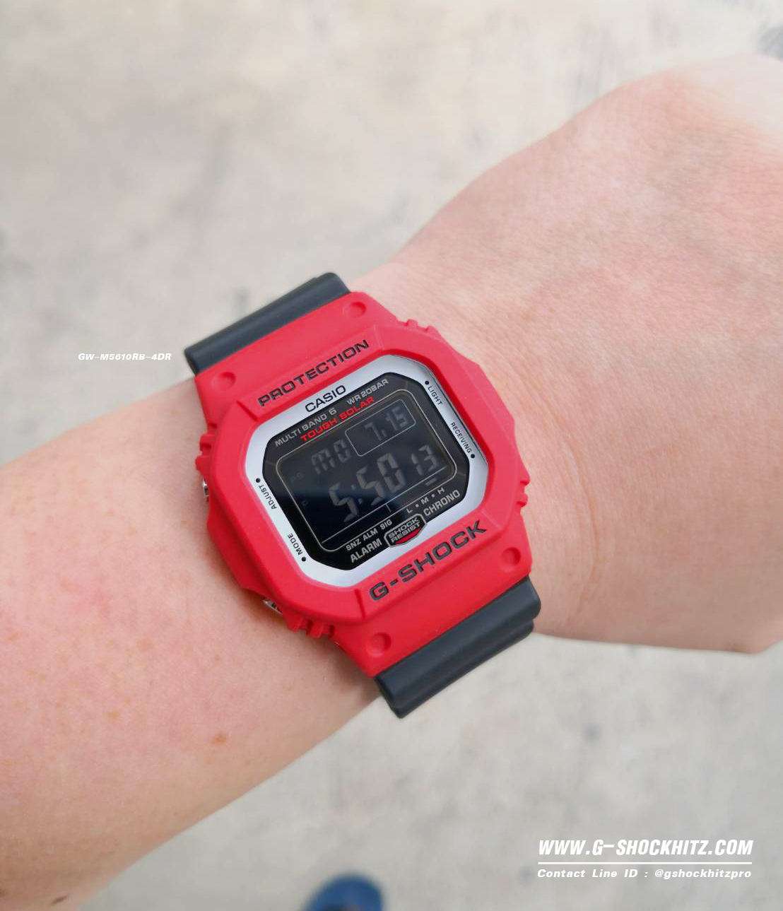CASIO G-SHOCK นาฬิกาข้อมือ นาฬิกากันน้ำ นาฬิกาของแท้ ประกันศูนย์ CMG 1 ปี รุ่น GW-M5610RB-4 นาฬิกาสีแดง