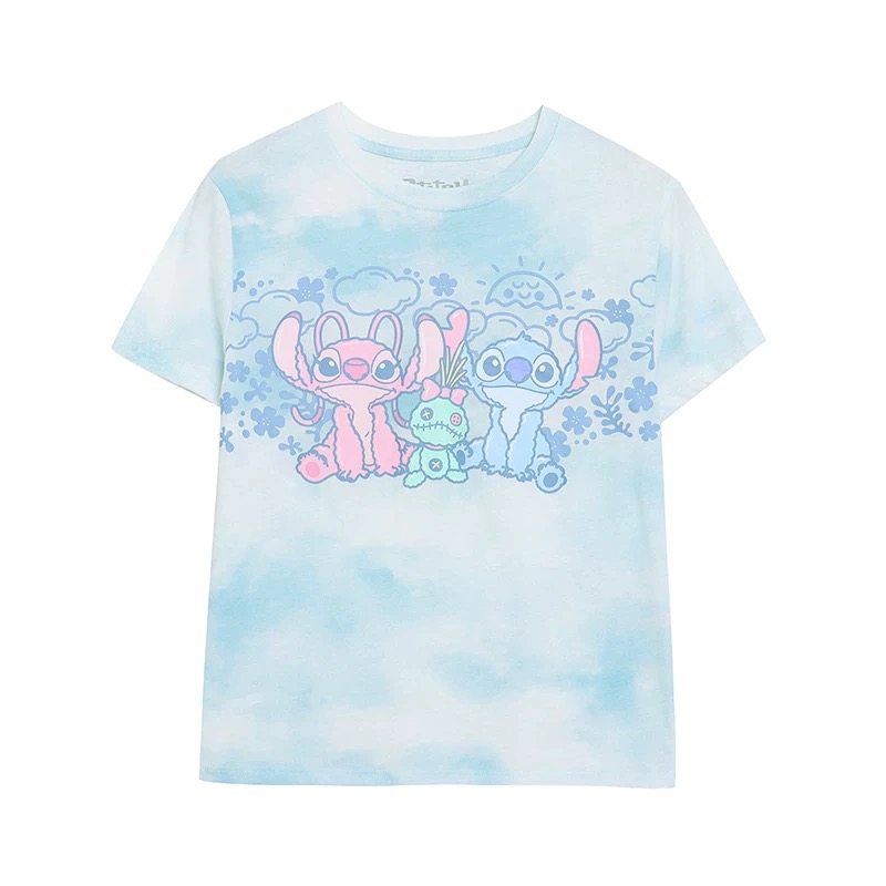 เสื้อยืด stitch T-shirt tee เสื้อสติช Disney เสื้อ stitch สติช สีน้ำเงิน ลายการ์ตูนมิคกี้ งาน DISNEYงานสวย แต่งสายรุ้ง สำเนา สำเนา สำเนา สำเนา สำเนา สำเนา ฟ้า