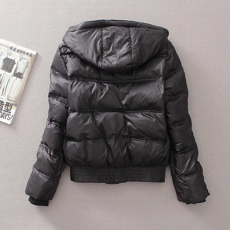 เสื้อกันหนาว ขนเป็ด แต่งหมวกฮูท สีดำ brandname ดัง ยุโรป MONCLER