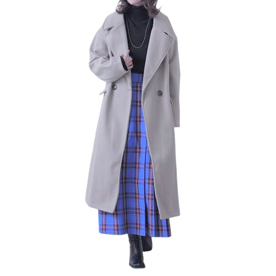 เสื้อโค้ทวูล Trench coat เสื้อโค้ทเฟอร์ โค้ทสักหลาดสีเทาอ่อน แบรนด์ RAY CASSIN