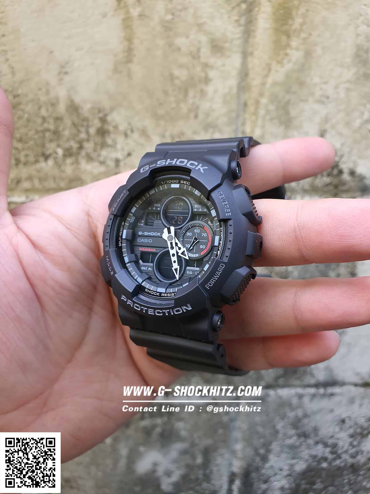 CASIO G-SHOCK นาฬิกาข้อมือ นาฬิกากันน้ำ นาฬิกาของแท้ ประกันศูนย์ CMG 1 ปี รุ่น GA-140-1A1 นาฬิกาสีดำ