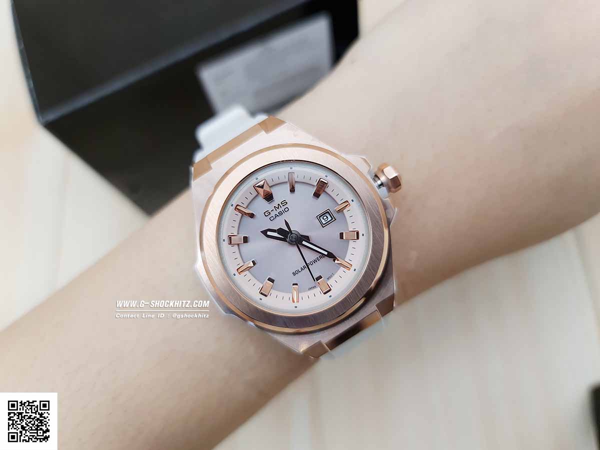 CASIO MID YEAR SALE G-MS พร้อมส่ง นาฬิกาข้อมือ นาฬิกากันน้ำ นาฬิกาของแท้ ประกันศูนย์ CMG 1 ปี รุ่น MSG-S500G-7A2 นาฬิกาสีขาว