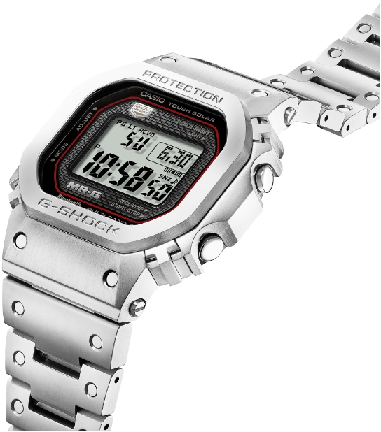 CASIO G-SHOCK นาฬิกาข้อมือ นาฬิกากันน้ำ นาฬิกาของแท้ ประกันศูนย์ CMG 1 ปี รุ่น MRG-B5000D-1 นาฬิกาสีเงิน