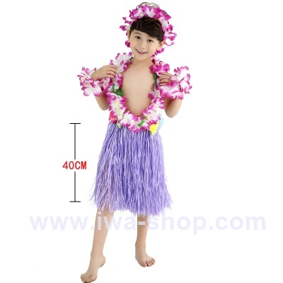 ชุดฮาวายเด็กกระโปรงฟาง พร้อมเซตพวงมาลัย รุ่นหนาพิเศษ 40 cm สีม่วง ชุดฮาวายเชือกฟาง กระโปรงฮาวายเชือกฟาง ชุดฮาวายเชือกปอฟาง ชุดออกงานฮาวายปาร์ตี้ พร็อพชุดฮาวาย ชุดระบําฮาวายผู้หญิง ฮูลาฮูล่า