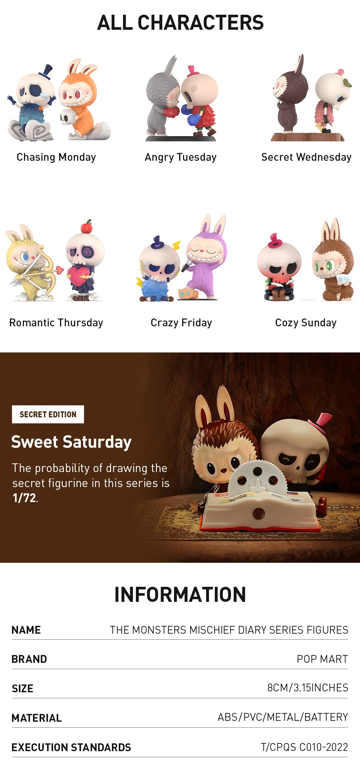 POP MART THE MONSTERS Mischief Diary Series Figures Mischief Diary