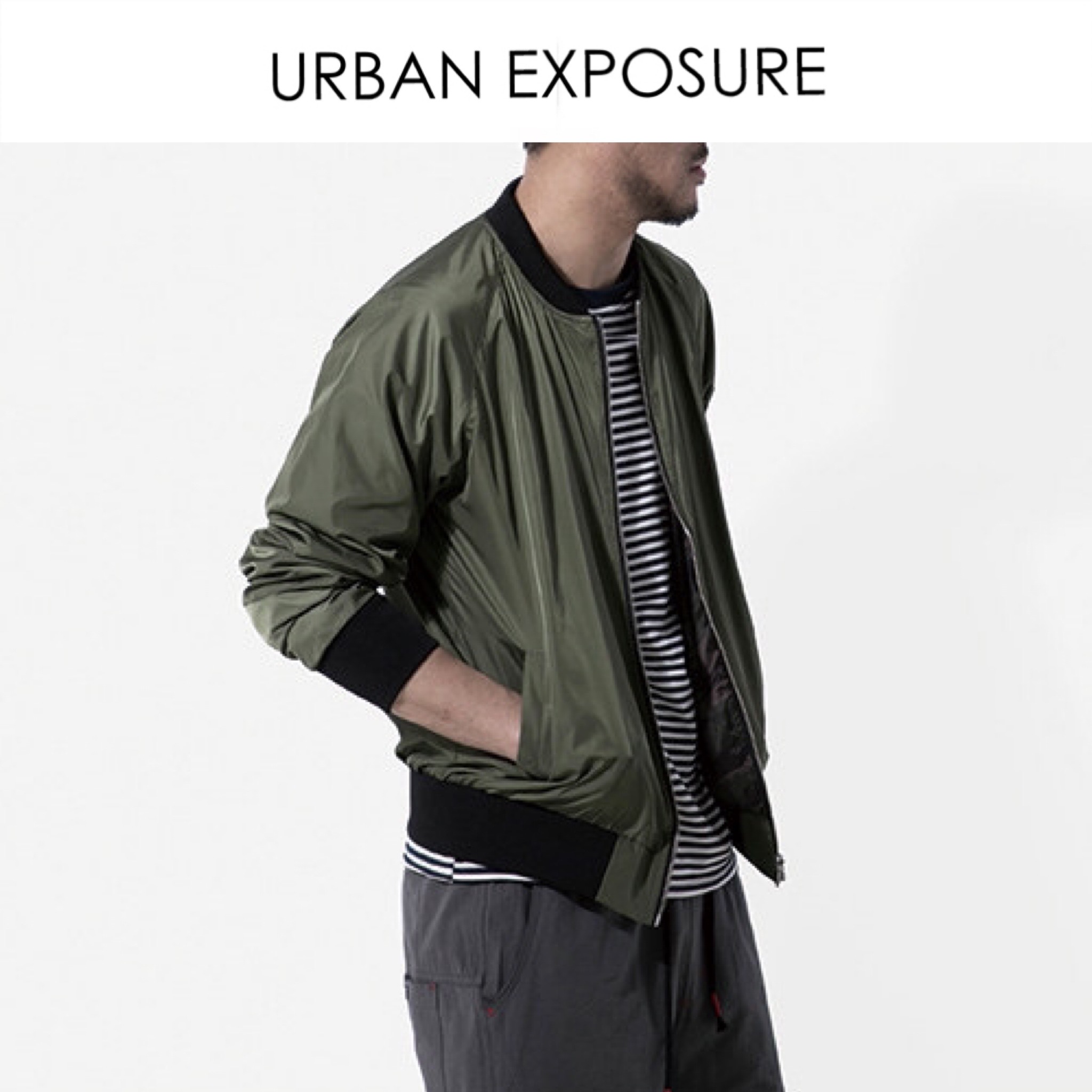 URBAN EXPOSURE เสื้อทหาร เสื้อนอกเขียวทหาร เสื้อนอกแนวทหาร แพทเทินสวย เท่ห์มาก คะ แบรนด์URBAN EXPOSURE เขียว