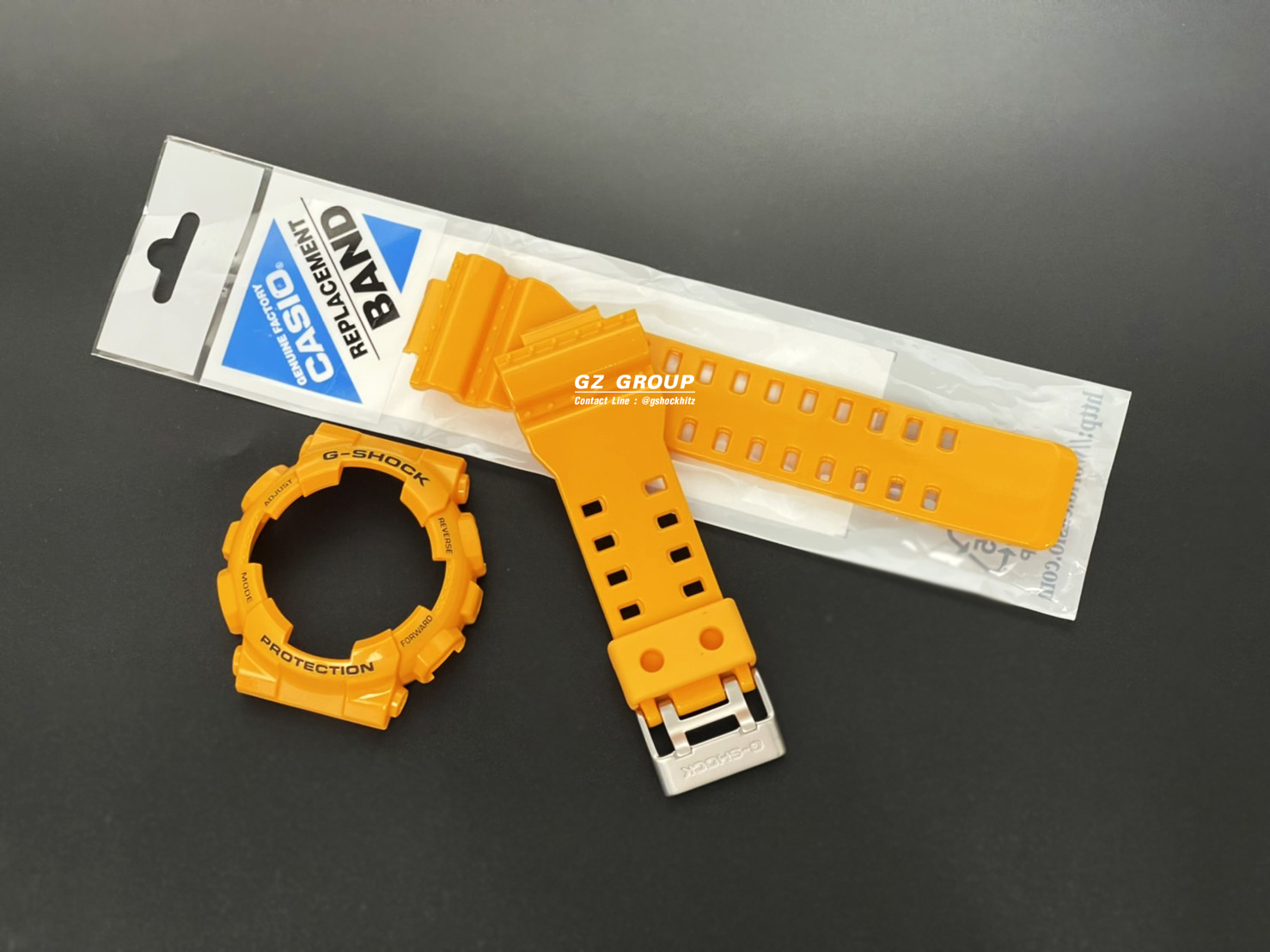 CASIO GENUINE FACTORY CASIO REPLACEMENT อะไหล่นาฬิกา G-SHOCK พร้อมส่ง รุ่น GA-100A-9 กรอบสายสีเหลือง