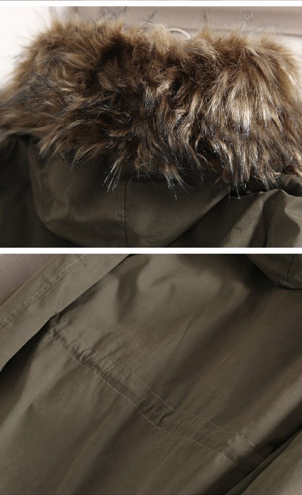 Nice&chic เสื้อโค้ทฮูท กันหนาว เสื้อParka สีเขียวแต่งขนเฟอร์ (เฟอร์ถอดได้คะ) งานสวย บุนวมอุ่น ใส่ติดลบได้เลยคะ Size L/XL/XXL สำเนา เขียว