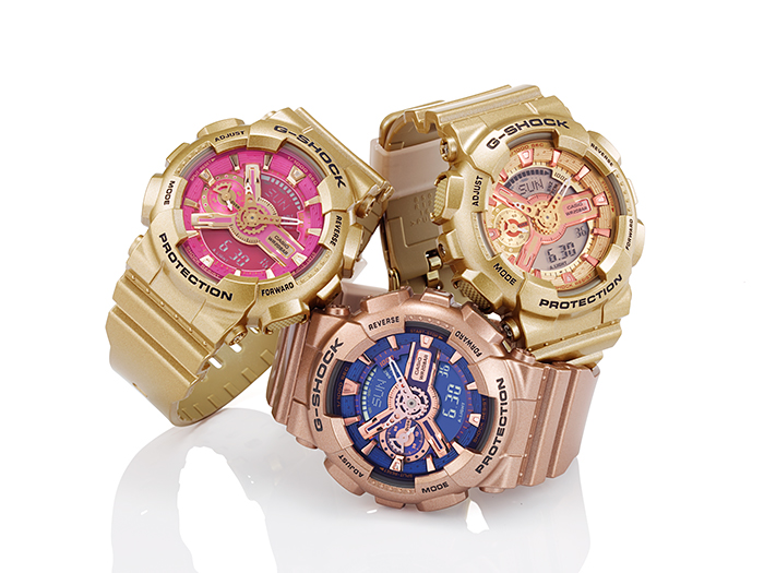 CASIO G-SHOCK นาฬิกาข้อมือ นาฬิกากันน้ำ นาฬิกาของแท้ ประกันศูนย์ CMG 1 ปี รุ่น GMA-S110GD-4A2 นาฬิกาสีทอง