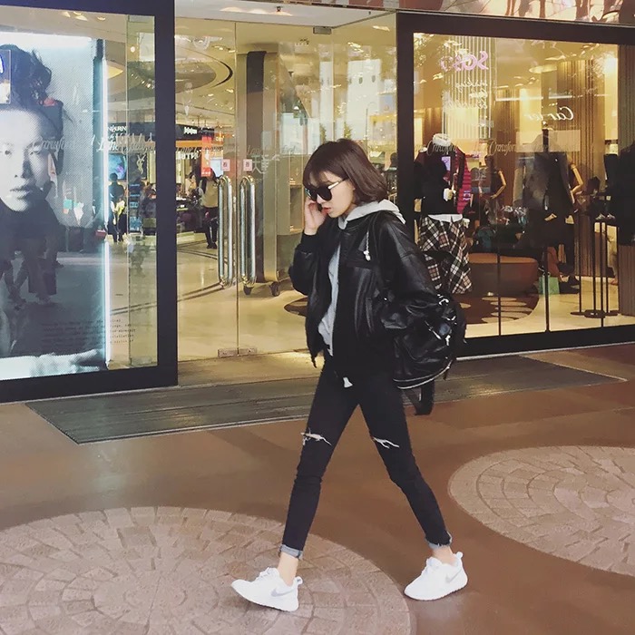 Jacket หนัง เสื้อหนัง สไตล์ OVer size แต่งแขนเอวจัมพ์ สวยเท่ห์ มากมายคะ