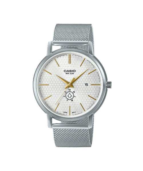 CASIO นาฬิกาคาสิโอ นาฬิกาข้อมือ นาฬิกากันน้ำ นาฬิกาของแท้ ประกันศูนย์ CMG 1 ปี รุ่น MTP-B125M-7A นาฬิกาสีเงิน