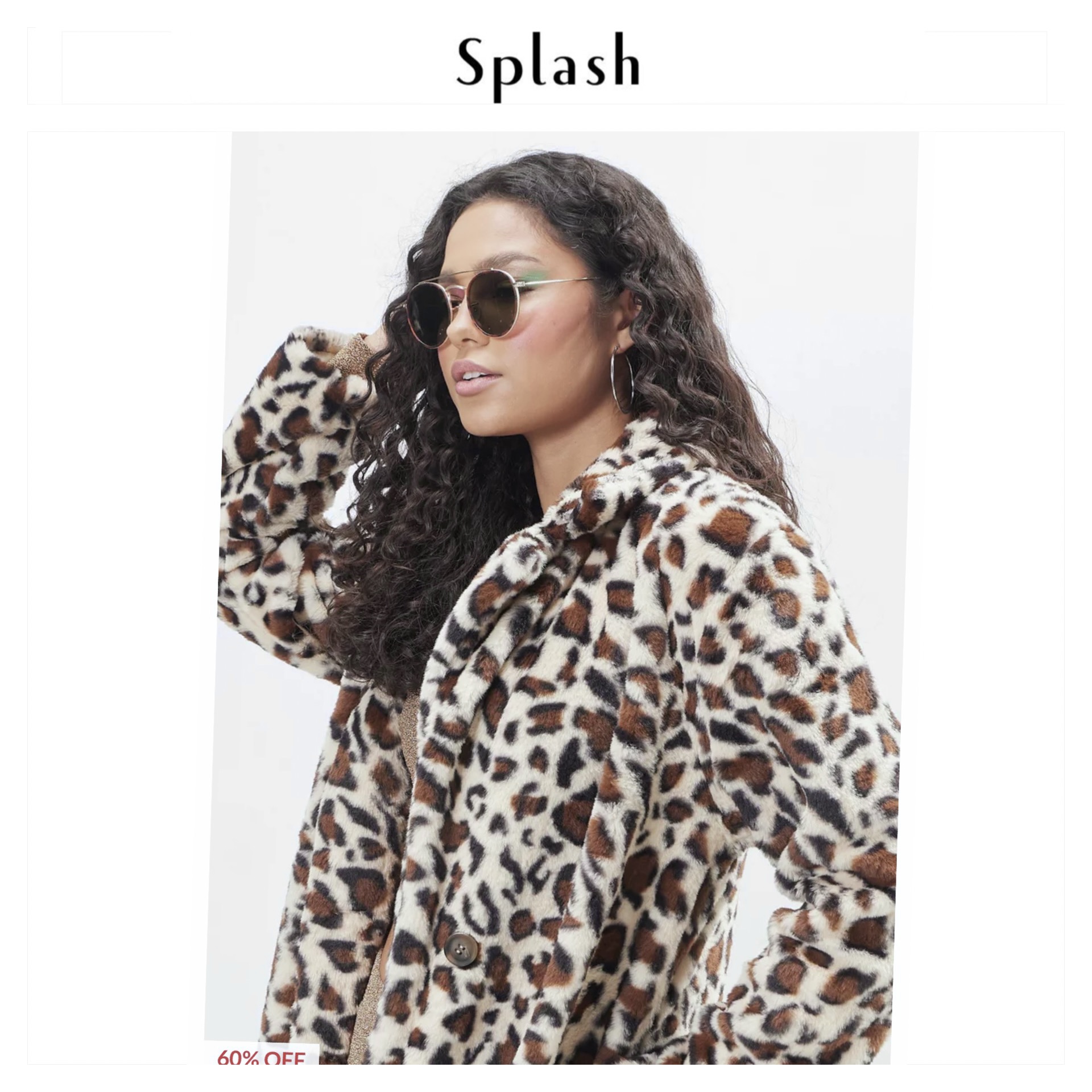 Splash เสื้อโค้ทเฟอร์ ลายเสือ กันหนาว เสื้อขนเฟอร์ ลายเสือ แบรนด์ SPLASH เนื้อขนนุ่มละเอียด นิ่มมากค่ะแบรนด์ สำเนา สำเนา ลายเสือ