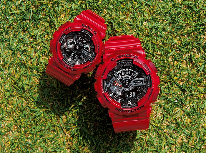 CASIO BABY-G นาฬิกาข้อมือ นาฬิกากันน้ำ นาฬิกาของแท้ ประกันศูนย์ CMG 1 ปี รุ่น BA-110CR-4A นาฬิกาสีแดง