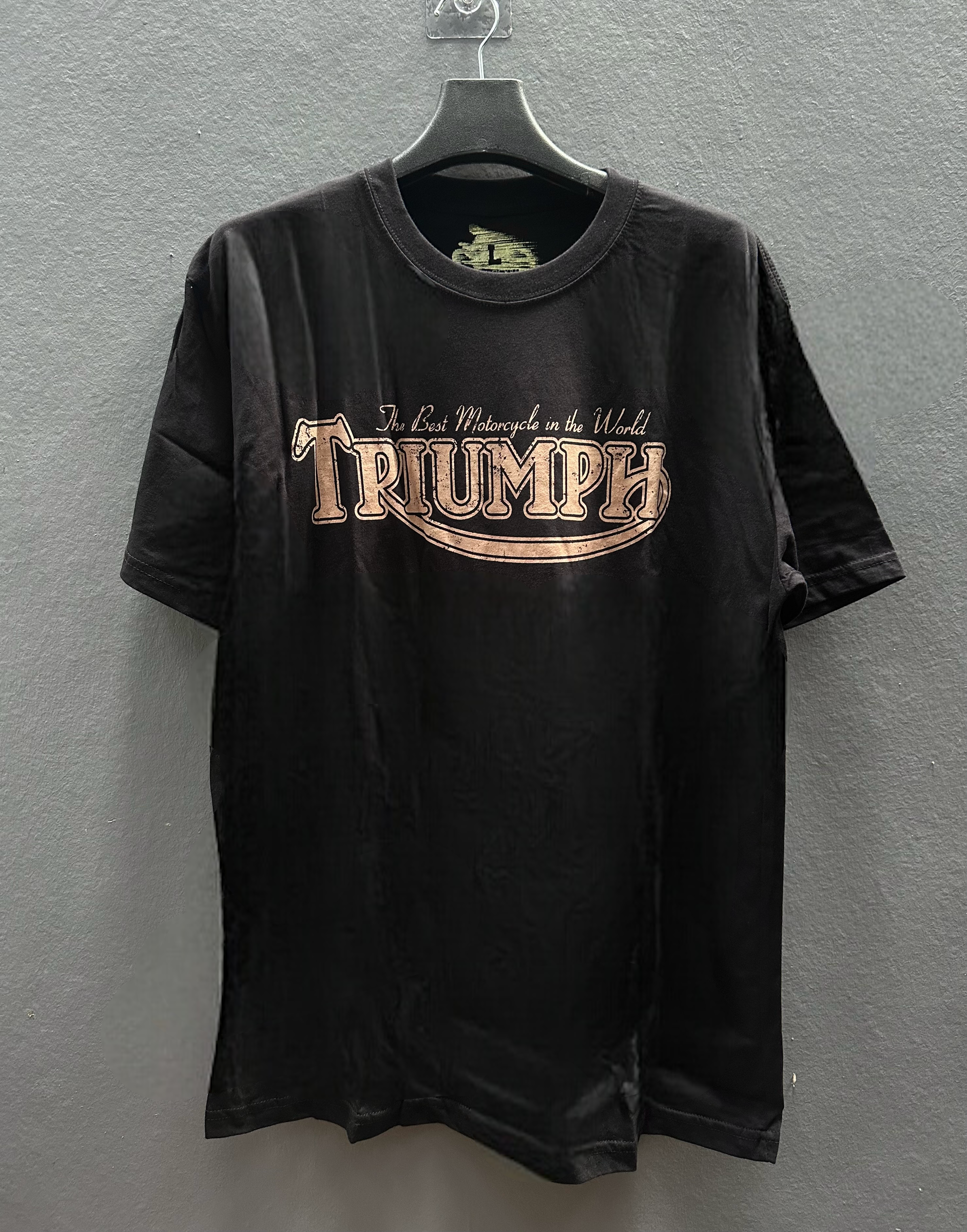 Oil leak เสื้อยืดแขนยาว คอกลม เสื้อยืด Triumph สีดำ ลายกะโหลก bakers field triumph cycle shop ผู้ชาย แบรนด์ OIL LEAK Size M/L/XL สำเนา สำเนา สำเนา สำเนา สำเนา สำเนา สำเนา สำเนา ดำ