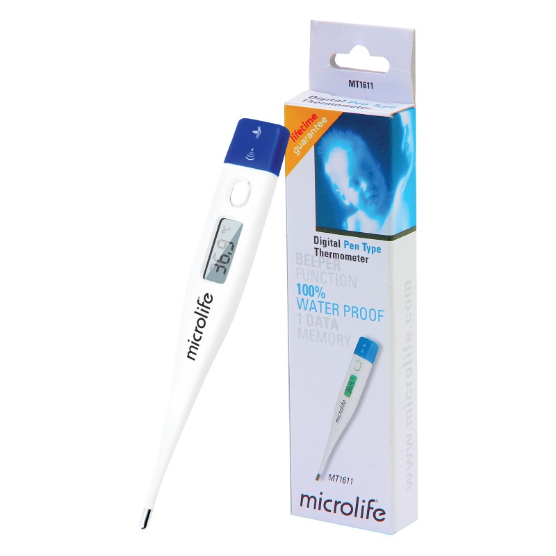 ปรอทวัดไข้ดิจิตอล ยี่ห้อ Microlife รุ่น MT1611 ประเทศสวิตเซอร์แลนด์ รับประกันตลอดอายุการใช้งาน (มีกล่องเก็บปรอท)