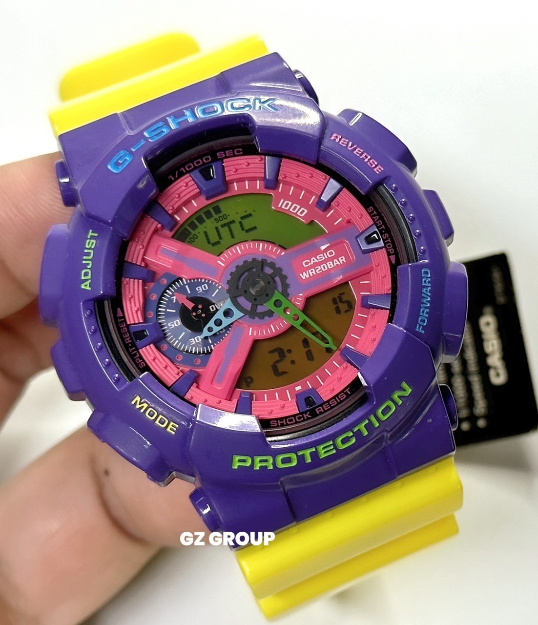 CASIO G-SHOCK นาฬิกาข้อมือ นาฬิกากันน้ำ นาฬิกาของแท้ ประกันศูนย์ CMG 1 ปี รุ่น GA-110HC-6A นาฬิกาสีม่วง