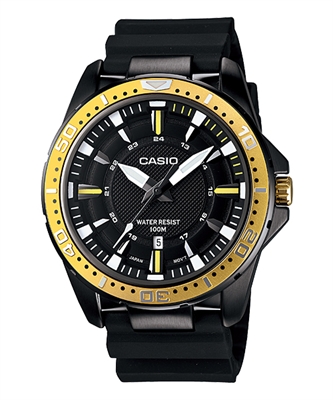 CASIO นาฬิกาคาสิโอ นาฬิกาข้อมือ นาฬิกากันน้ำ นาฬิกาของแท้ ประกันศูนย์ CMG 1 ปี รุ่น MTD-1072-9A นาฬิกาสีดำ