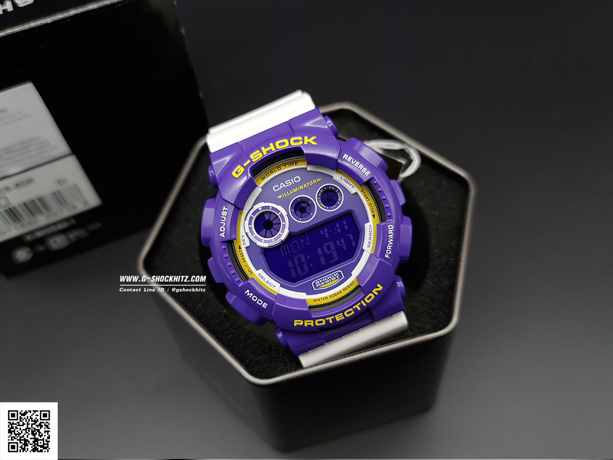 CASIO MID YEAR SALE G-SHOCK พร้อมส่ง นาฬิกาข้อมือ นาฬิกากันน้ำ นาฬิกาของแท้ ประกันศูนย์ CMG 1 ปี รุ่น GD-120CS-6 นาฬิกาสีม่วง