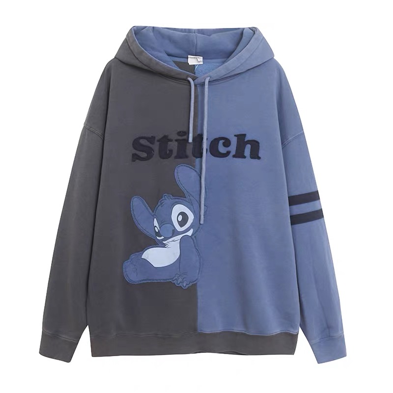 เสื้อฮู้ด วอร์ม สเวตเตอร์ Disney เสื้อ stitch สติช ทูโทน แขนยาว สีดำ ลายการ์ตูนมิคกี้ งาน DISNEYงานสวย สำเนา ดำ