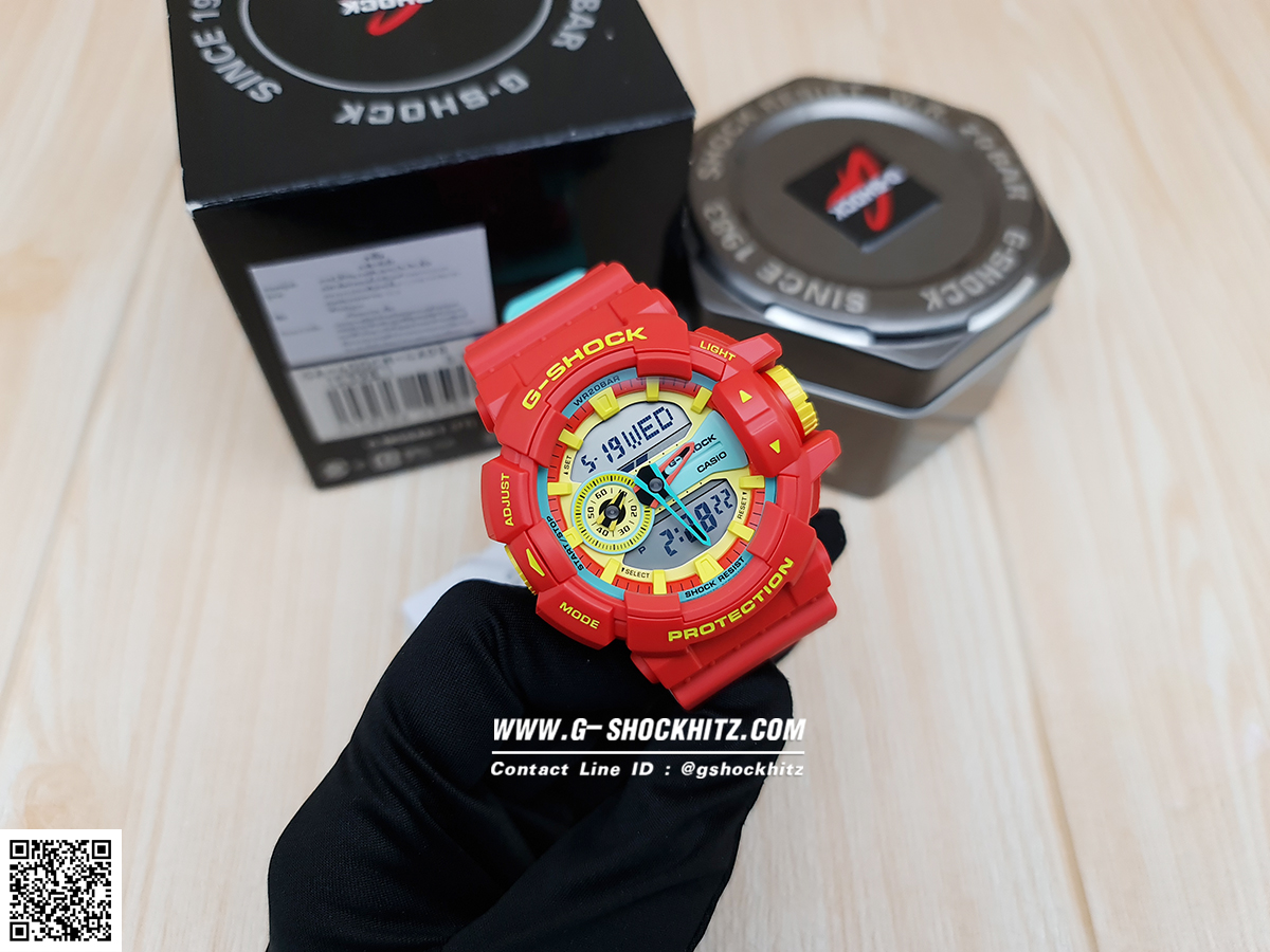 CASIO G-SHOCK นาฬิกาข้อมือ นาฬิกากันน้ำ นาฬิกาของแท้ ประกันศูนย์ CMG 1 ปี รุ่น GA-400CM-4A นาฬิกาสีแดง