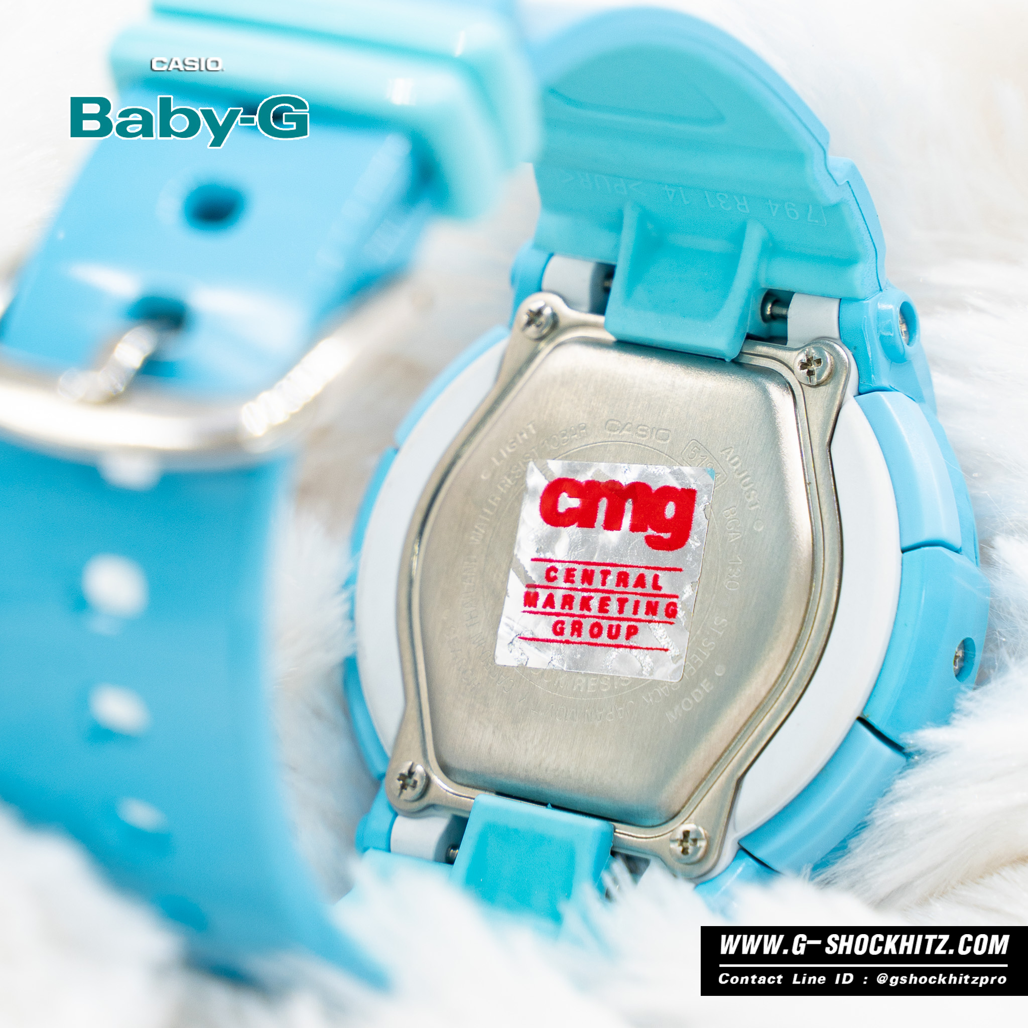 CASIO BABY-G นาฬิกาข้อมือ นาฬิกากันน้ำ นาฬิกาของแท้ ประกันศูนย์ CMG 1 ปี รุ่น BGA-130-2B นาฬิกาสีฟ้า
