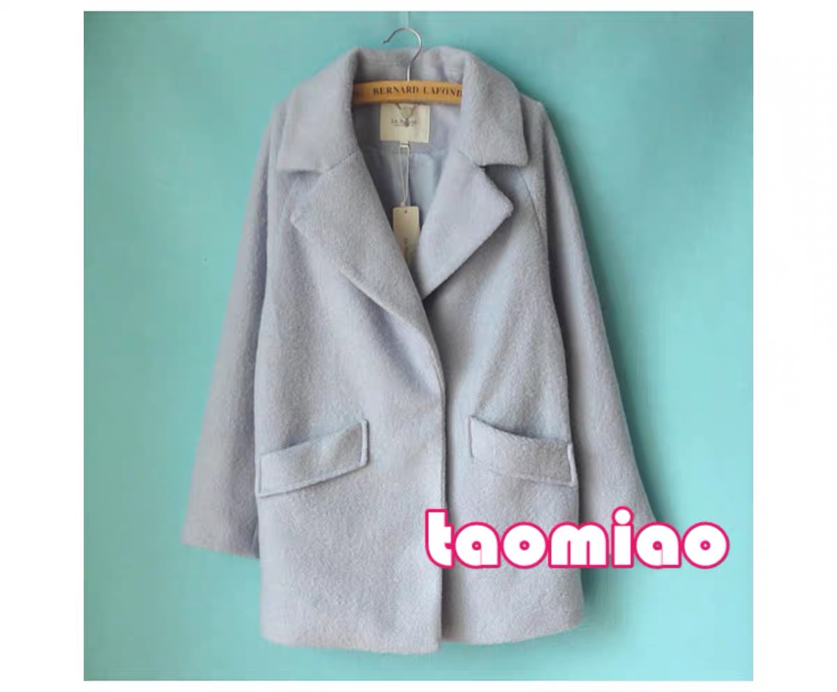 เสื้อโค้ท peacoat เสื้อโค้ทเฟอร์ โค้ทสักหลาดสีชมพูอ่อน แบรนด์ La'babite สำเนา สำเนา สำเนา สำเนา