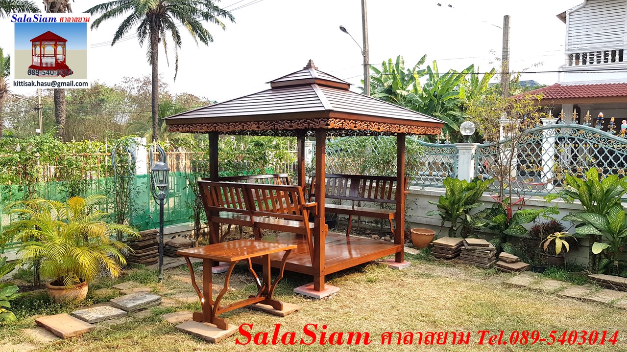 ผลงานการส่งมอบศาลาไม้ทรงบาหลีของคุณแหลม หมู่บ้านฮันนีวิลล่า ถนนพุทธมณฑลสาย1 ซอย29 แขวงบางระมาด เขตตลิ่งชัน กรุงเทพ