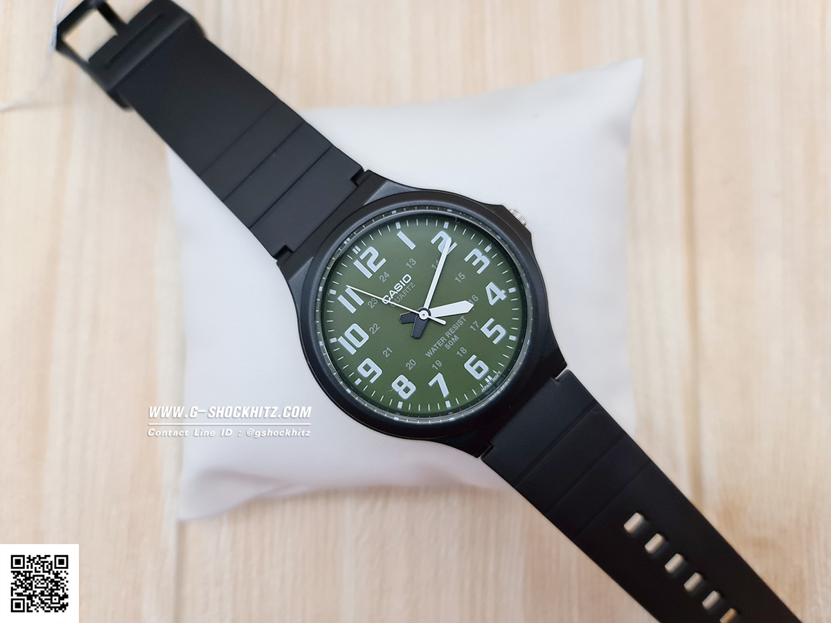 CASIO นาฬิกาคาสิโอ นาฬิกาข้อมือ นาฬิกากันน้ำ นาฬิกาของแท้ ประกันศูนย์ CMG 1 ปี รุ่น MW-240-3B นาฬิกาสีดำ