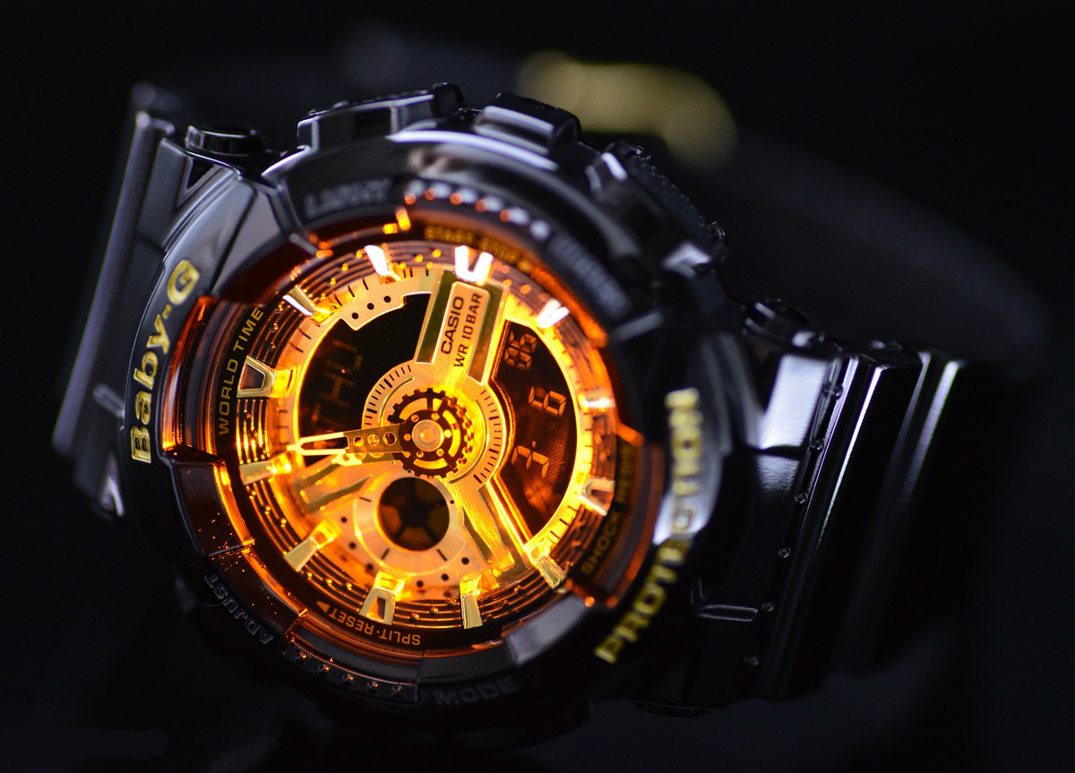 CASIO BABY-G นาฬิกาข้อมือ นาฬิกากันน้ำ นาฬิกาของแท้ ประกันศูนย์ CMG 1 ปี รุ่น BA-110-1A นาฬิกาสีดำ