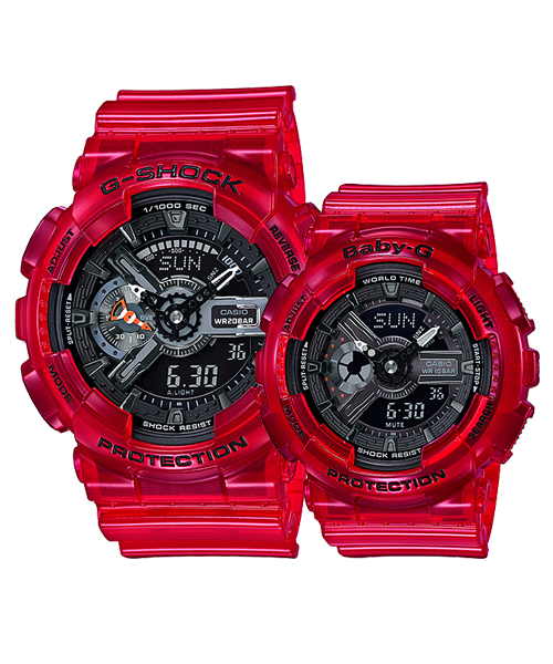 CASIO G-SHOCK G-SHOCK นาฬิกาข้อมือ นาฬิกากันน้ำ นาฬิกาของแท้ ประกันศูนย์ CMG 1 ปี รุ่น GA-110CR-4 / BA-110CR-4 นาฬิกาสีแดง